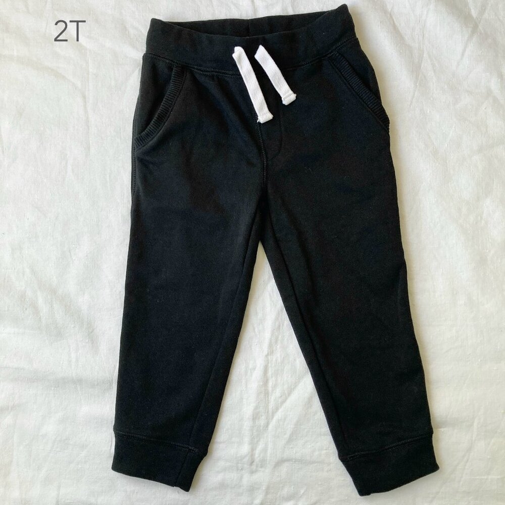 🪴5/$30 Joe Fresh 2T Toddler Boys Girls Black Sweatpants Spring Fall Neutral